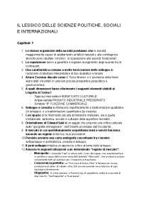 IL LESSICO DELLE SCIENZE POLITICHE, SOCIALI E INTERNAZIONALI