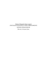 Paniere domande aperte e chiuse - Psicologia scolastica e dell'orientamento - Prof. Graziani Anna