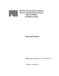 Redes Subterráneas Monografia
