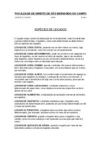 Espécies de Legados: Tipos de Heranças e Testamentos