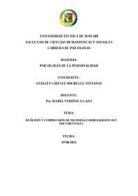 Análisis de Materiales: Mantenimiento de Trastornos de la Personalidad