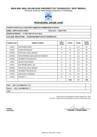 Arpita Saha Kundu's B.Tech. (CSE) 4th Year, 1st Sem Results 2020-21, MAKAUT, West Bengal