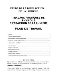 Diffraction de la lumiere en application