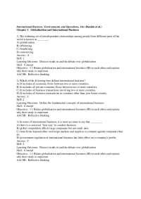Globalization and International Business: Chapter 1