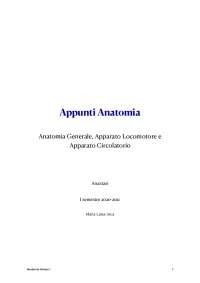 Il Sistema Locomotore. Sintesi Anastasi BLU