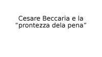 Cesare Beccaria e la “prontezza dela pena"