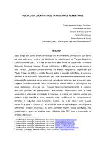 Anorexia Nervosa: Abordagem da Terapia Cognitivo-Comportamental e suas Técnicas