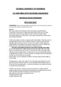 Fiber optics assignment - Docsity