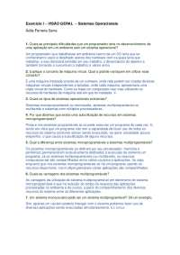 Exercícios sobre Sistemas Operacionais: Visão Geral