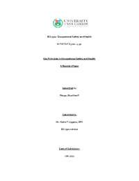 Occupational Safety and Health: Core Principles and Implementation Challenges