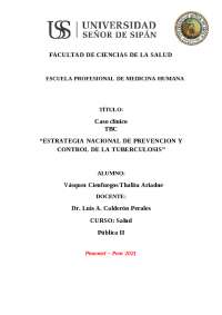 Caso Clínico de Tuberculosis: Estrategia Nacional de Prevención y Control - Prof. Vásquez