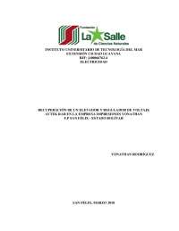 RECUPERACIÓN DE UN ELEVADOR Y REGULADOR DE VOLTAJE AVTEK RAR EN LA EMPRESA IMPRESIONES YONATHAN F.P SAN FÉLIX - ESTADO BOLÍVAR