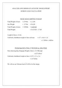 Steel Support calculation for an acoustic sliding door using staad pro