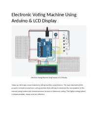 Electronic voting machine | Assignments Microprocessors - Docsity