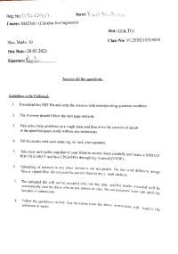 Digital Assignment 1 MAT2001