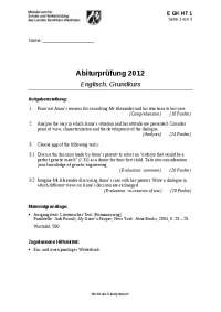 Abiturprüfung 2012 Englisch, Grundkurs