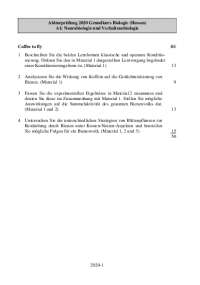 Abiturprüfung 2020 Grundkurs Biologie (Hessen)