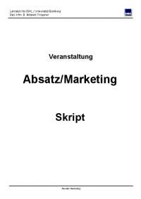 Absatz/Marketing Definitionen