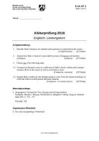 Abiturprüfung 2016 Englisch