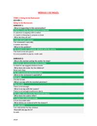 MÓDULO 3 DE INGLÉS TEMA 1: Going to the Restaurant