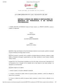 CODIGO DE OBRAS DE PARANAGUA