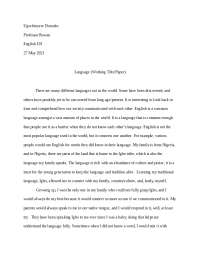 Draft on topic for English 101
