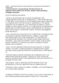 Prevenzione e benessere in adolescenza: rischi, protezione e sviluppo positivo