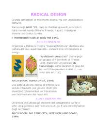 RADICAL DESIGN, storia del design - Docsity