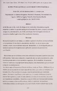 ESTRUCTURA QUIMICA Y ACTIVIDAD FARMACOLOGICA