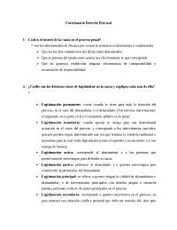Cuestionario de Derecho Procesal: Preguntas y Respuestas