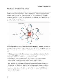 Modello atomico di Bohr e tavola periodica - Docsity
