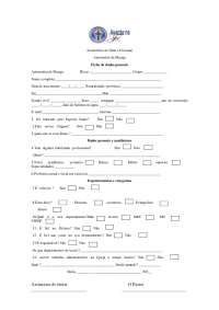 Ficha de dados pessoais