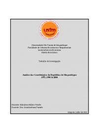 Analise das constituições de Moçambique 1975, 1990 e 2004