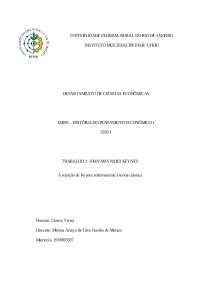 A rejeição de Keynes relativamente à teoria clássica