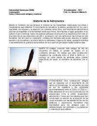 Historia de la astronomia - Docsity