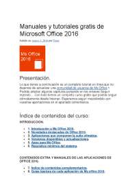 Guía de aprendizaje de Microsoft Office 2016 - Docsity