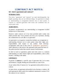 LAW NOTES ABOUT CONTRACT ACT AND PAKISTAN PENAL CODE
