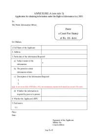rti forms for general use as well as for BMC bomay
