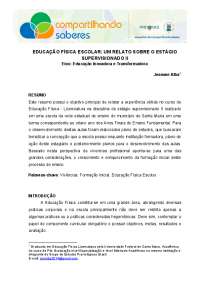 Relato de Experiência em Estágio Supervisionado II de Educação Física