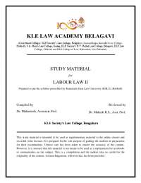 Complete notes on labour law II with case laws and detailed explanation of the provisions