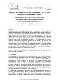 PROCESSO DE TRANSFORMAÇÃO DA NECESSIDADE