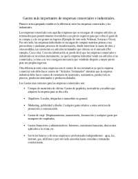 Gastos importantes de empresas comerciales e industriales