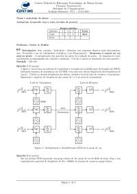 Avaliação Bimestral em Sistemas de Comunicações - PT2