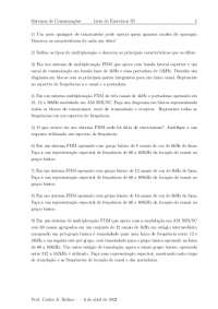 EXERCICOS SOBRE SISTEMA DE COMUNICACAO