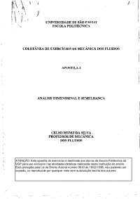 Coletânea de problemas: análise dimensional e semelhança