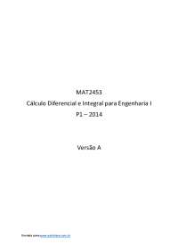 Problemas de Cálculo Diferencial e Integral para Engenharia I