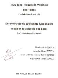 Coeficiente de medidor de vazão