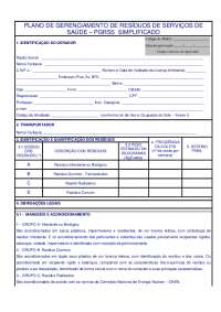 PREENCHIMENTO DA PGRSS SIMPLIFICADA