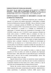 Parecer Técnico sobre demanda de medicamentos judicializados