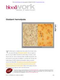 Oxidant Hemolysis: A Case Study of Pyridium-induced Hemolytic Anemia